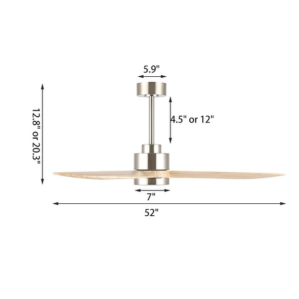 WINGBO 52-inch 3-Blades Indoor Celiing Fan with LED Light and Remote - N/A Shopping - The Best Deals on Ceiling Fans | 41137479