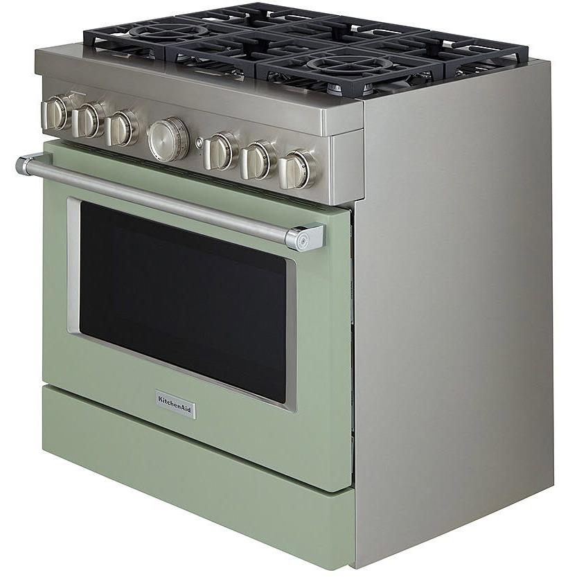 KitchenAid 36-inch Freestanding Gas Range with Even-Heat? True Convection KFGC506JAV