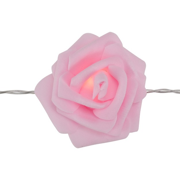 Northlight 10 count Pink Rose Flower Led String Lights 4 5ft Clear Wire