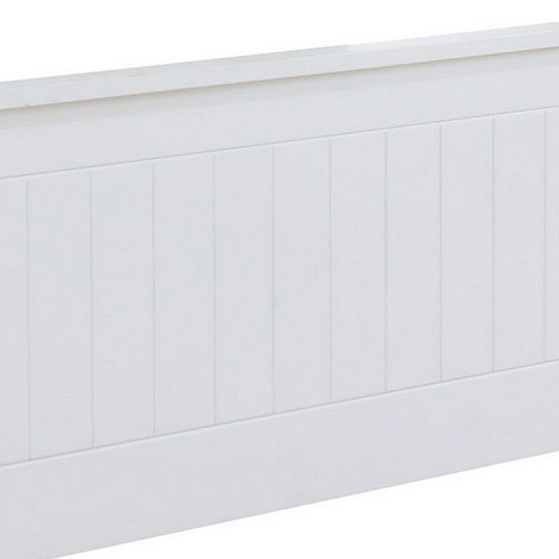 Transitional Style Wooden Twin Panel Bed， White