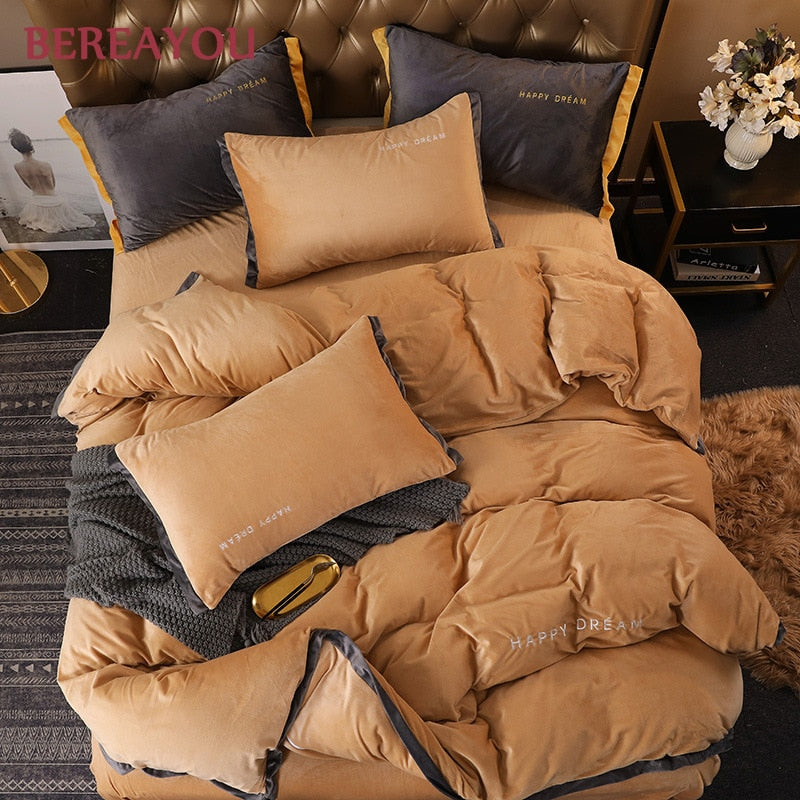 Cushy Crystal Velvet Bedding Set