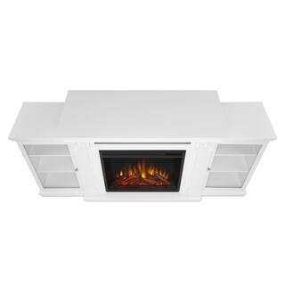 Real Flame Calie 67 in. Electric Fireplace TV Stand Entertainment Center in White 7720E-W