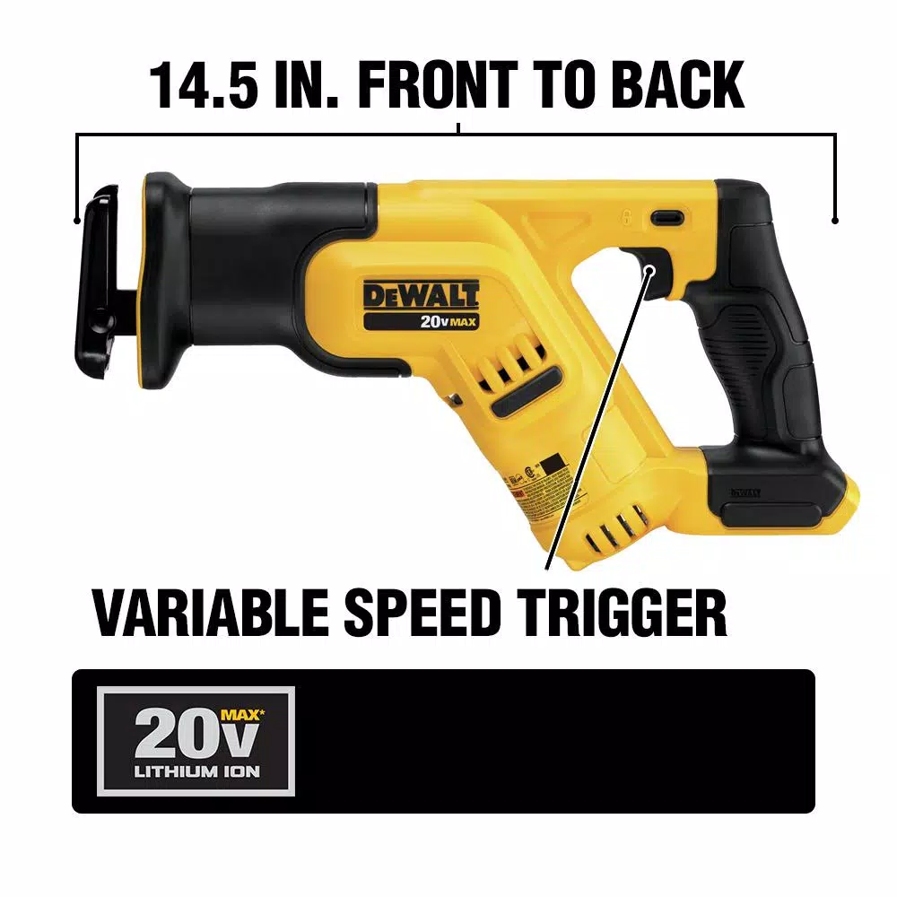 DEWALT 20-Volt MAX Cordless Compact Reciprocating Saw with (1) 20-Volt Battery 5.0Ah and#8211; XDC Depot