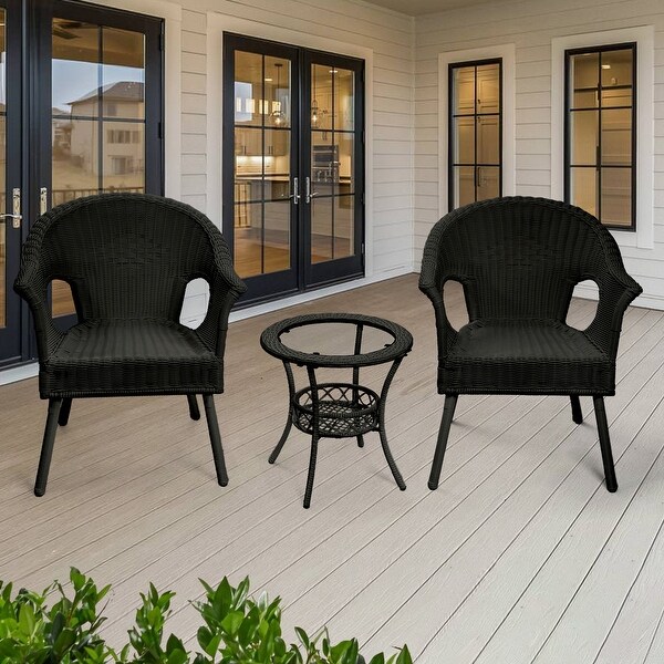 Cozywor 3Piece Outdoor Wicker Patio Bistro Chair Set