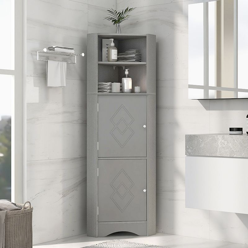 Merax Tall Bathroom Corner Cabinet