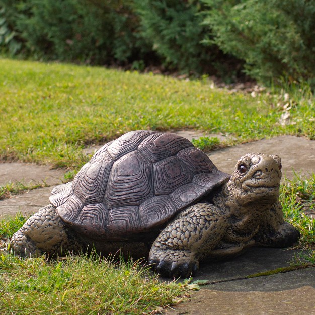 Brown And Green Turtle Outdoor Garden Statue