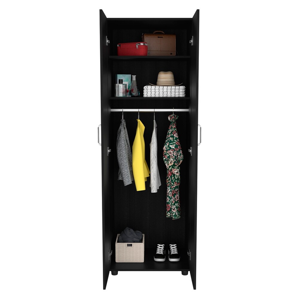 Aurora Armoire with 3 Inner Shelves  Rod  and Double Door   N/A