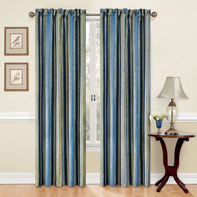 Traditions by Waverly 1-Panel Stripe Ensemble Window Curtain