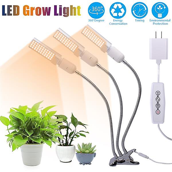 60w 5v Dimmable Three-head Flat Clip Corn Plant Light Full Spectrum Warm White 3000k 132led Silver (actual Power 20w) 37218