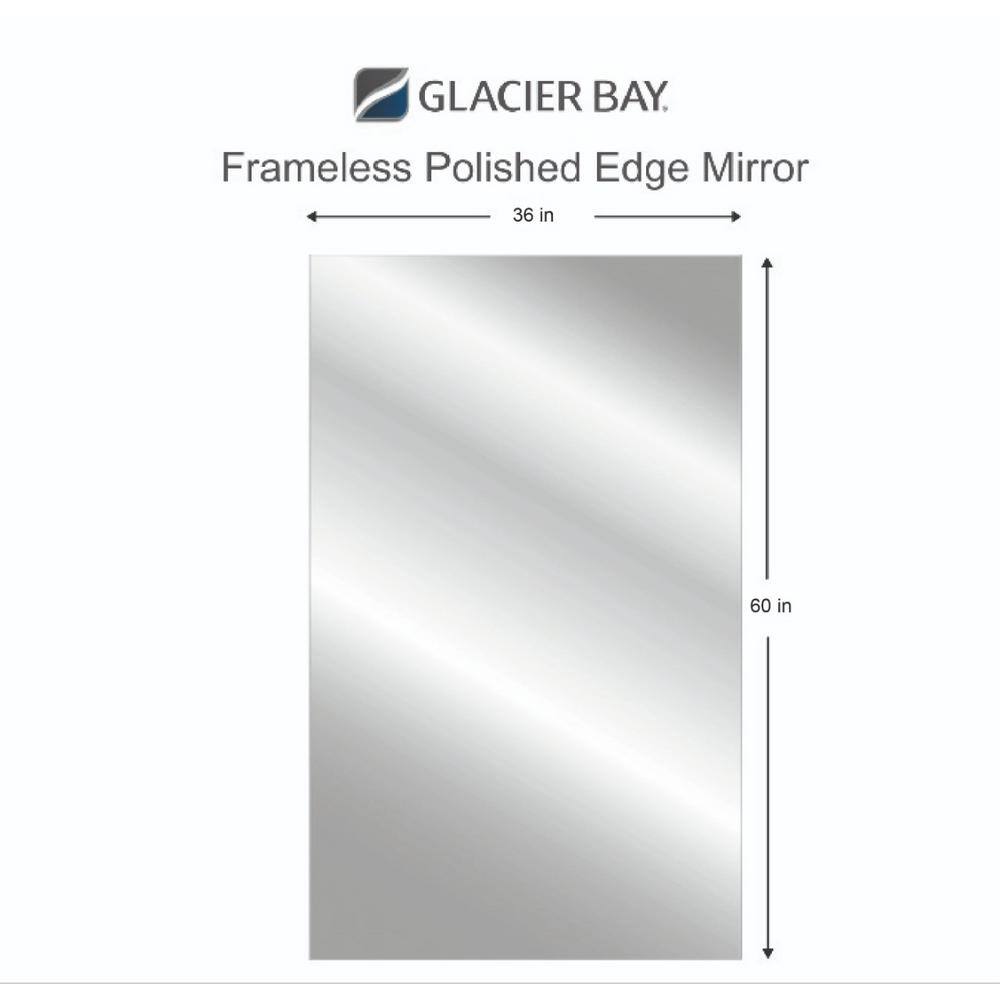 Glacier Bay 36 in. W x 60 in. H Frameless Rectangular Polished Edge Bath Mirror 81178