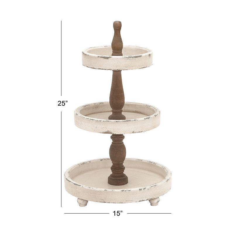 Stella and Eve White Wood Tiered Server