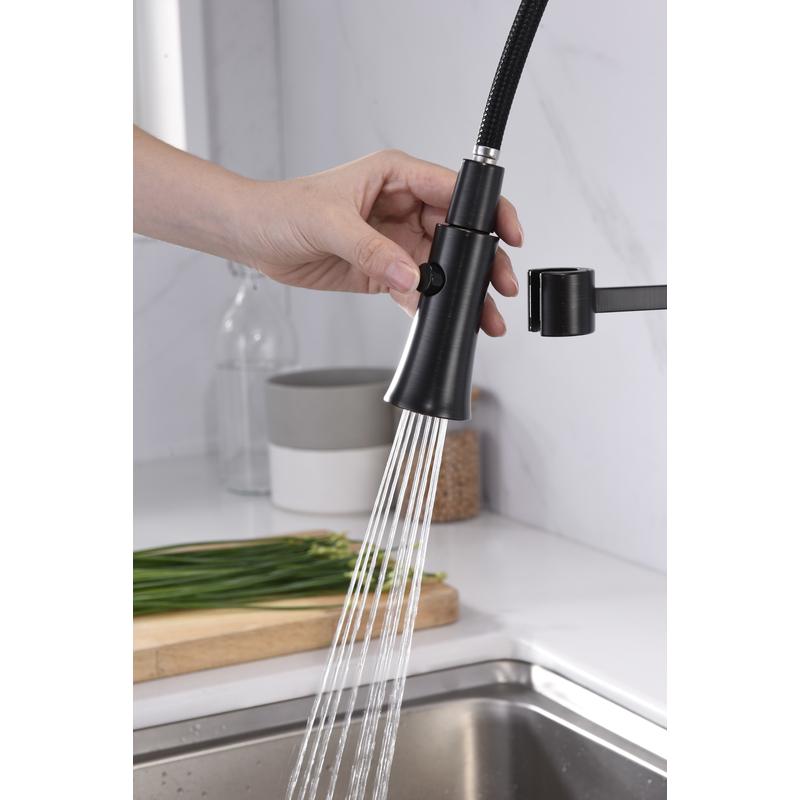 Ultra Faucets UF17205 Oil Rubbed Bronze Finish Single-Handle Kitchen Faucet with Pull-Down Spray