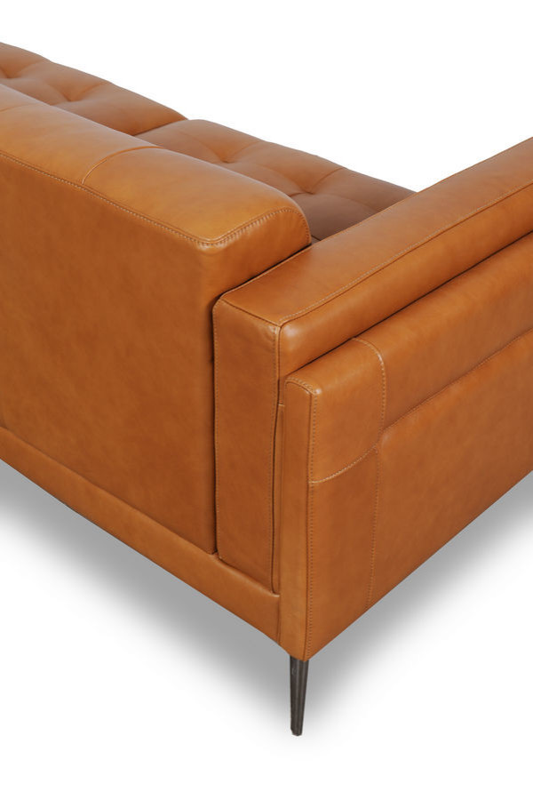 Murray Full Leather Loveseat  Tan   Midcentury   Loveseats   by Moroni  Houzz