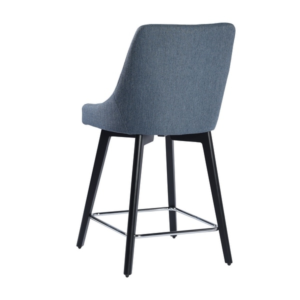 Counter Height Bar Stools with Back and Footrest， Fabric