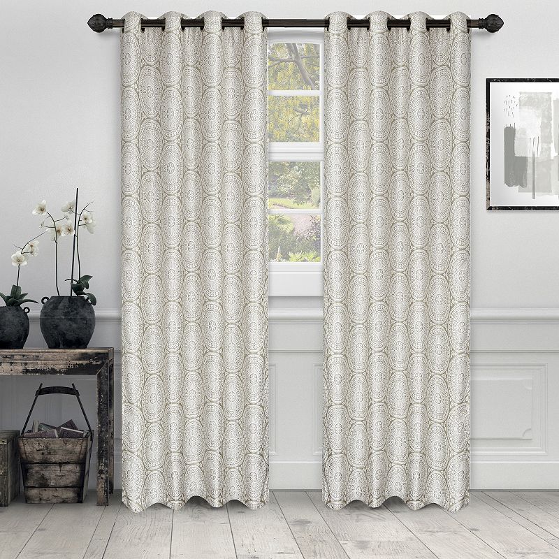 Superior Eminence Jacquard Semi-Sheer Set of 2 Window Curtain Panels