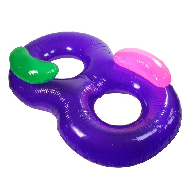 Inflatable Purple Side By Side Swimming Pool Lounger Raft