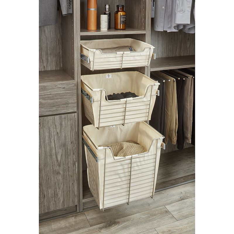 Rev-A-Shelf Sidelines 18 Canvas Cloth Closet Basket Liner， Tan， CBLSL-181405-T1