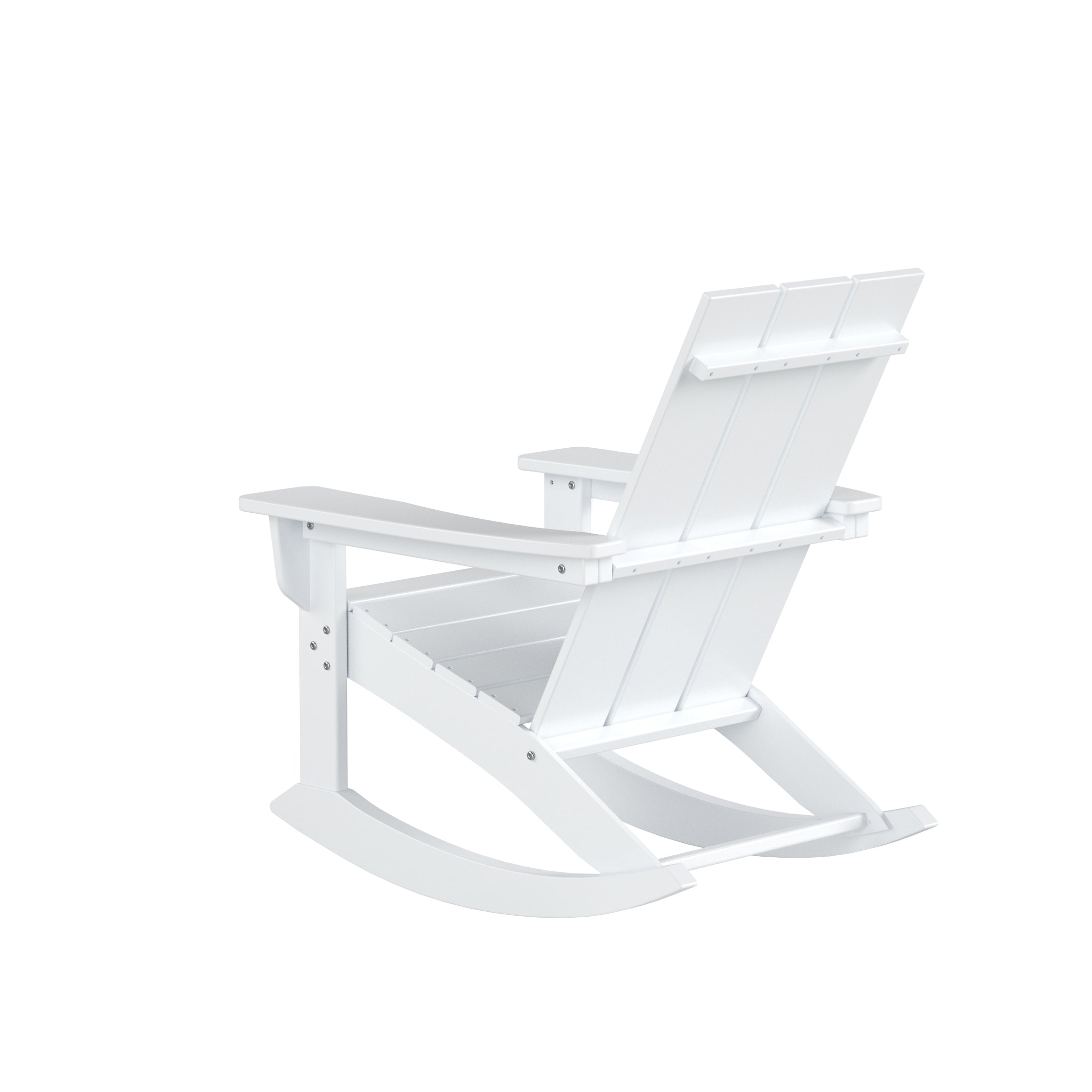 GARDEN Set of 2 Modern Plastic Outdoor Rocking Chairs for Patio Porch, White