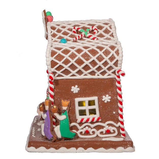 Kurt Adler 12 5 inch Battery operated Light Up Nativity Gingerbread House