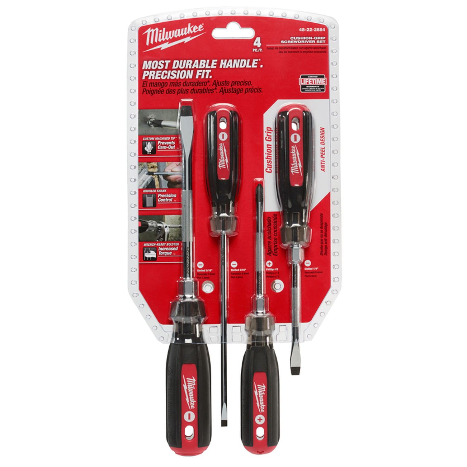 MW 6 in. L Phillips/Slotted Screwdriver Set 4 pc