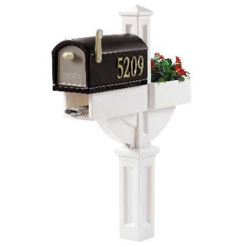 Hudson Mailbox with Plastic Planter， Post and Mailbox