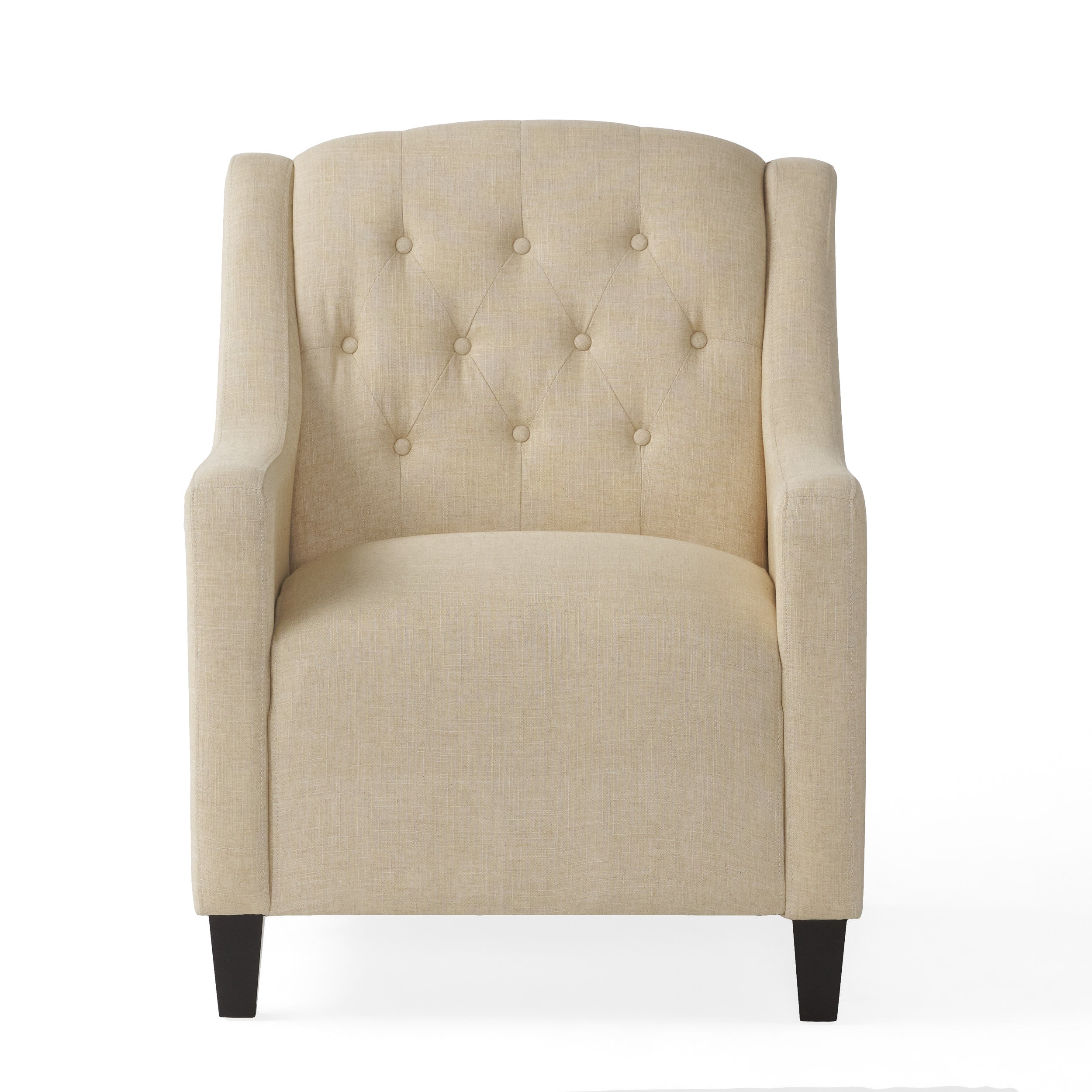 Empierre Beige Fabric Club Chair and Ottoman