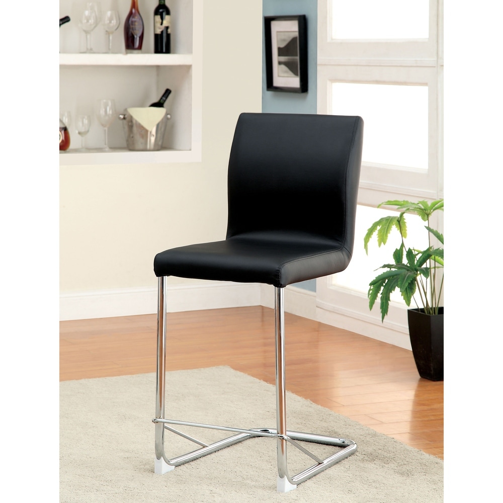 Raji Modern Faux Leather Counter Height Stools (Set of 2) by Furniture of America