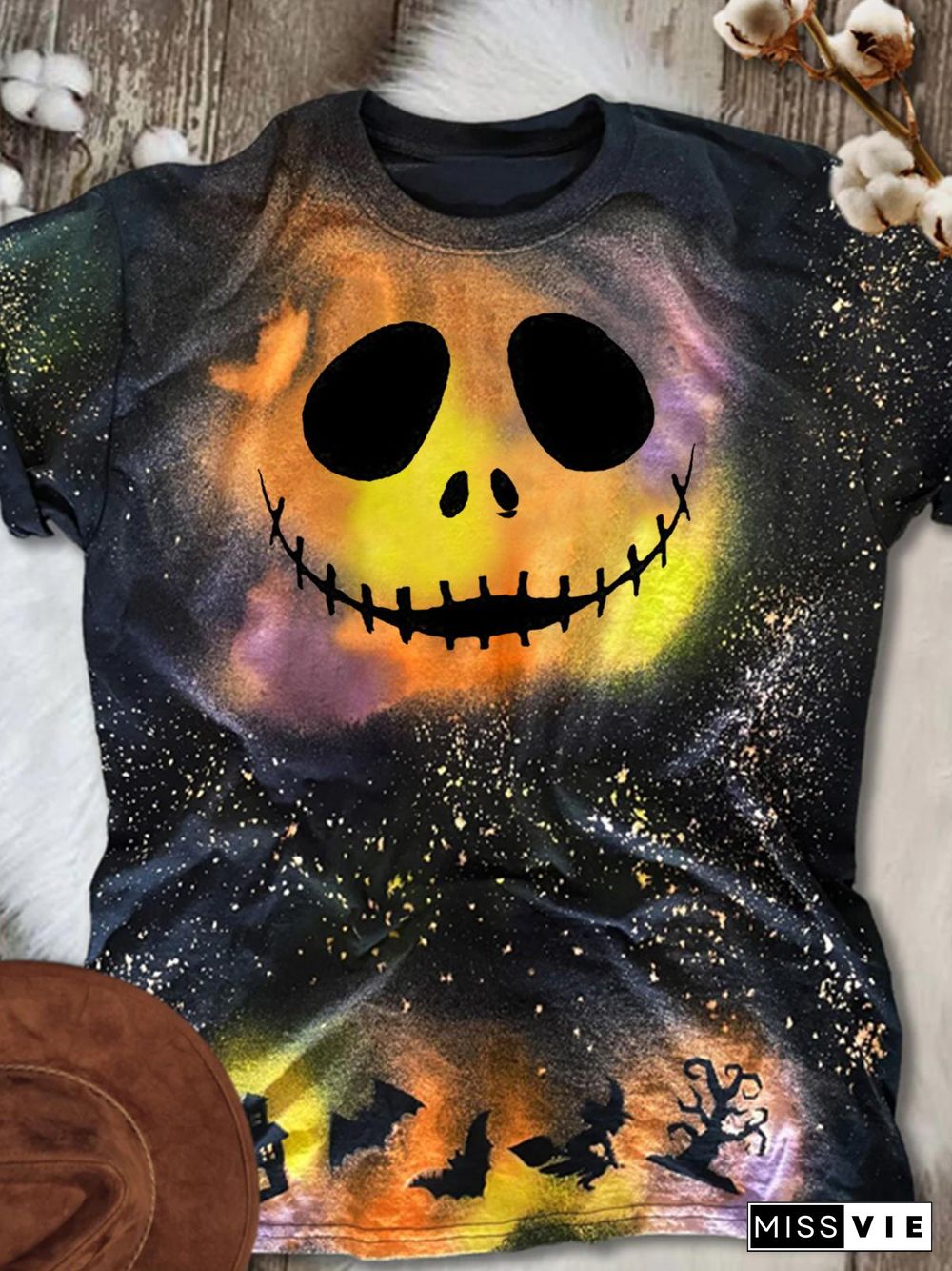 Halloween Print Crew Neck T-shirt