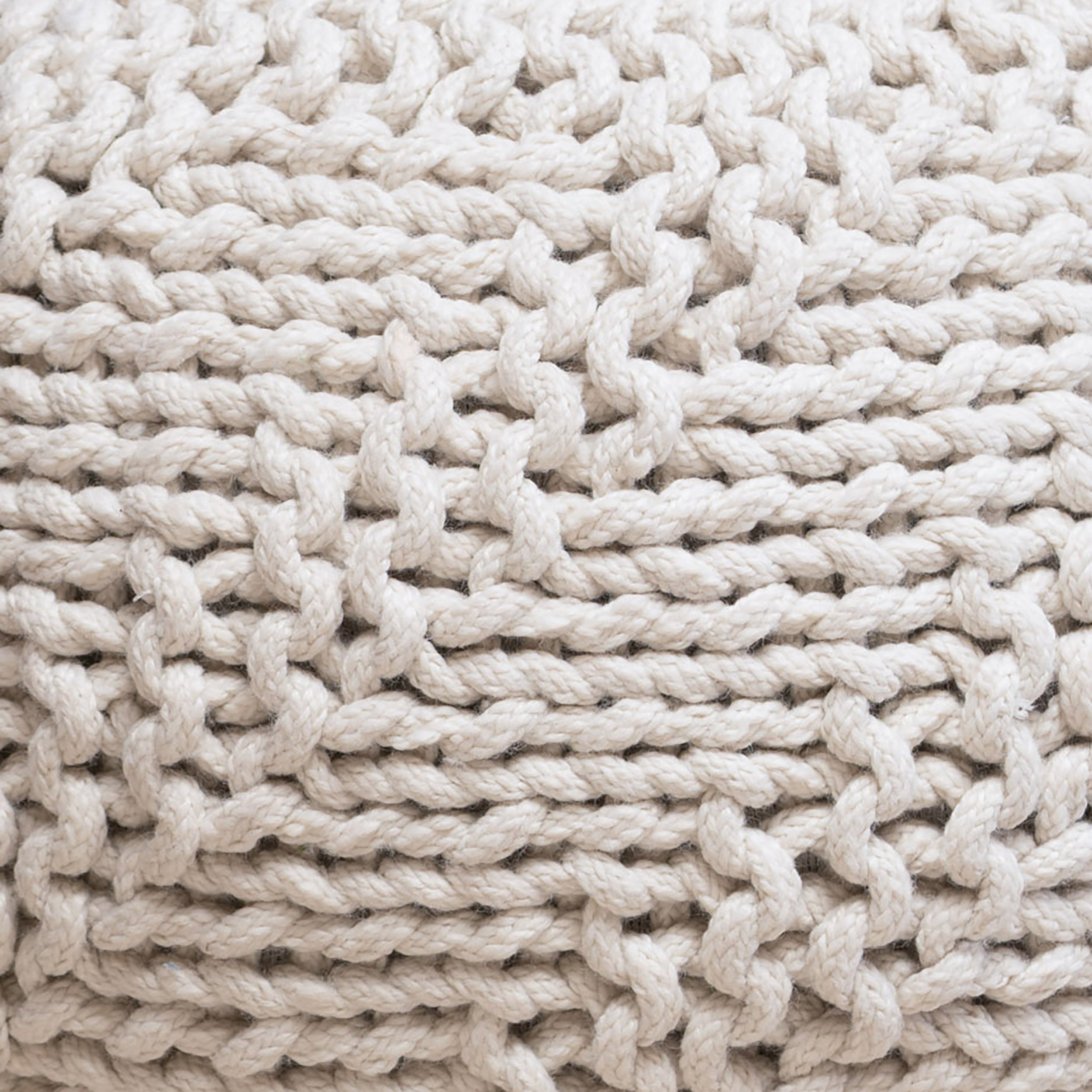 Haley Indoor Fabric Hand Knit Pouf