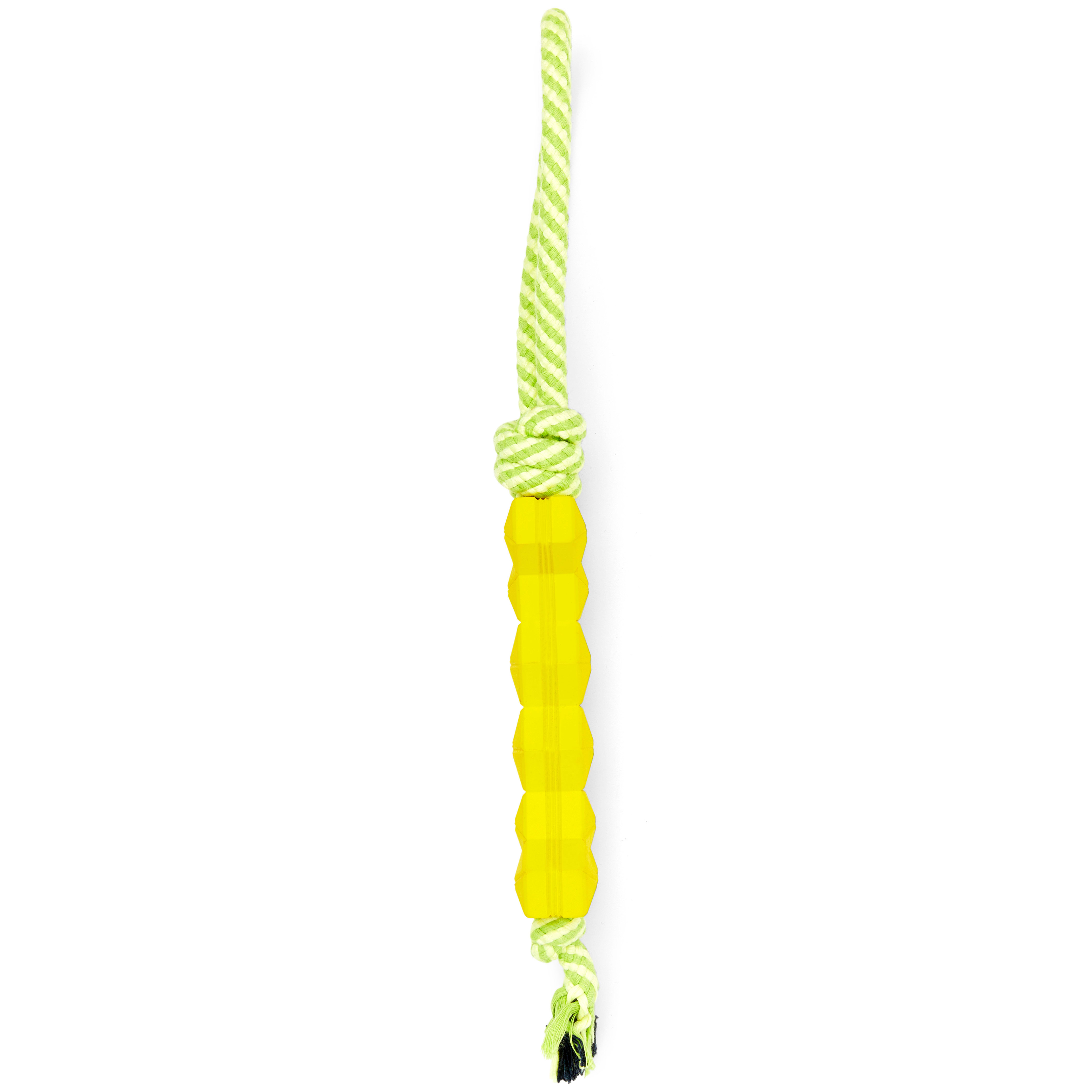 LEAPS  BOUNDS Rubber Bone amp; Rope Dog Toy， Medium