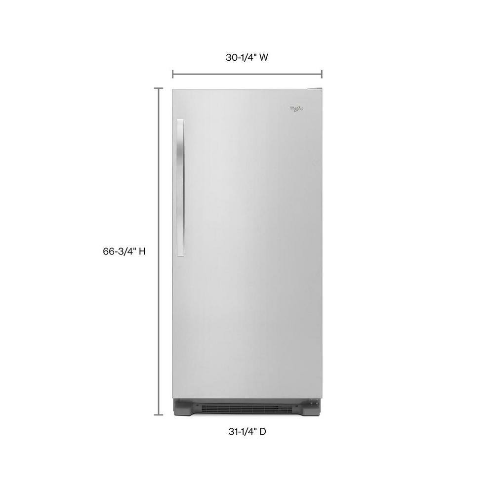 Whirlpool 17.7 cu. ft. SideKicks Freezerless Refrigerator in Monochromatic Stainless Steel WSR57R18DM