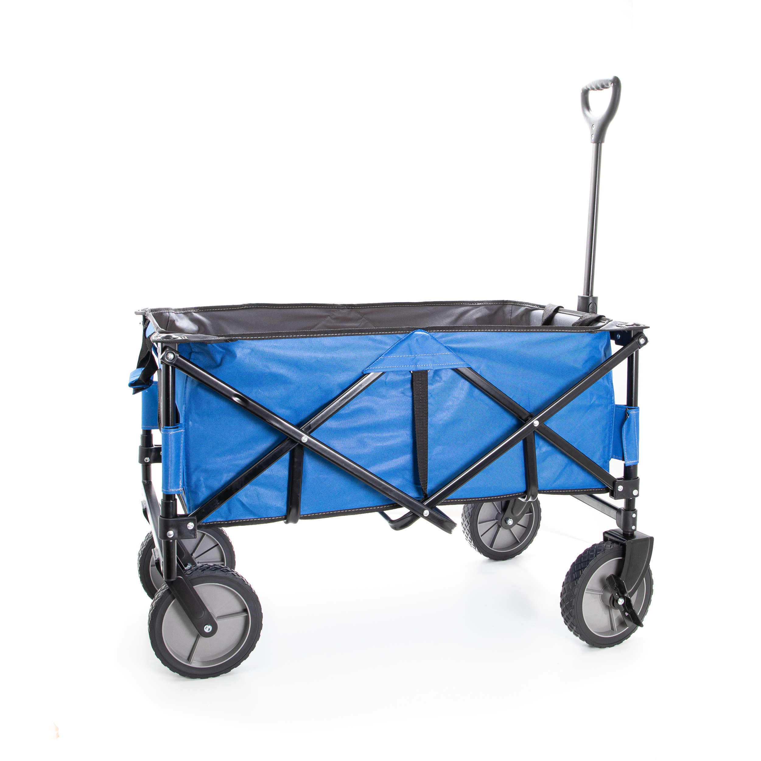 Collapsible Storage Cart, Folding Utility Wagon, Holds up to 176 lbs., Blue