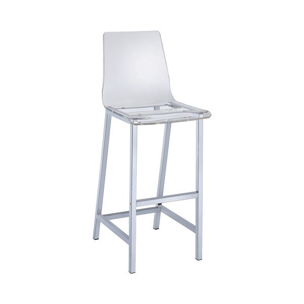 Alba Clear and Chrome Stools (Set of 2)