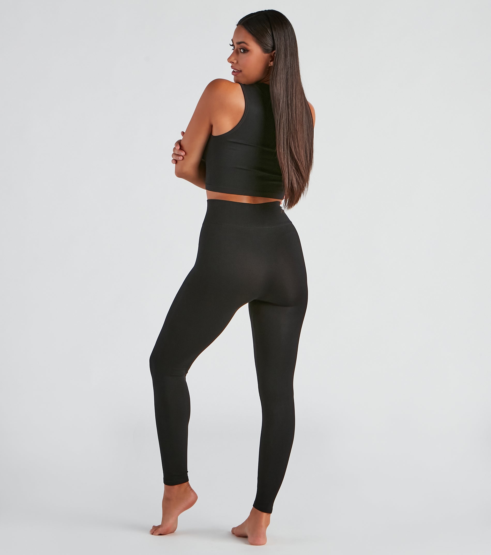 Smooth And Seamless Crop Top And Leggings Set