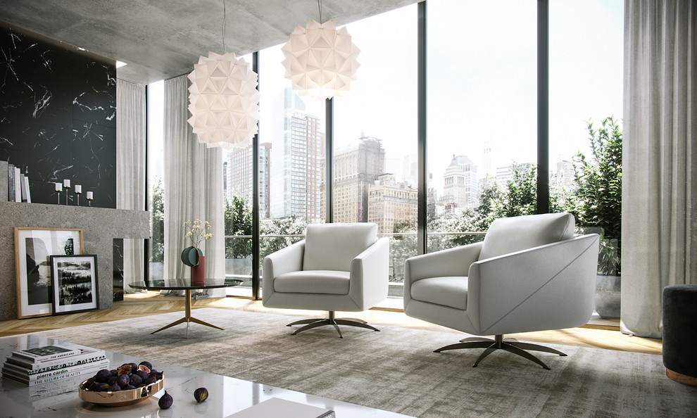 Jayden leather swivel chair   Contemporary   Armchairs And Accent Chairs   by Moroni  Houzz