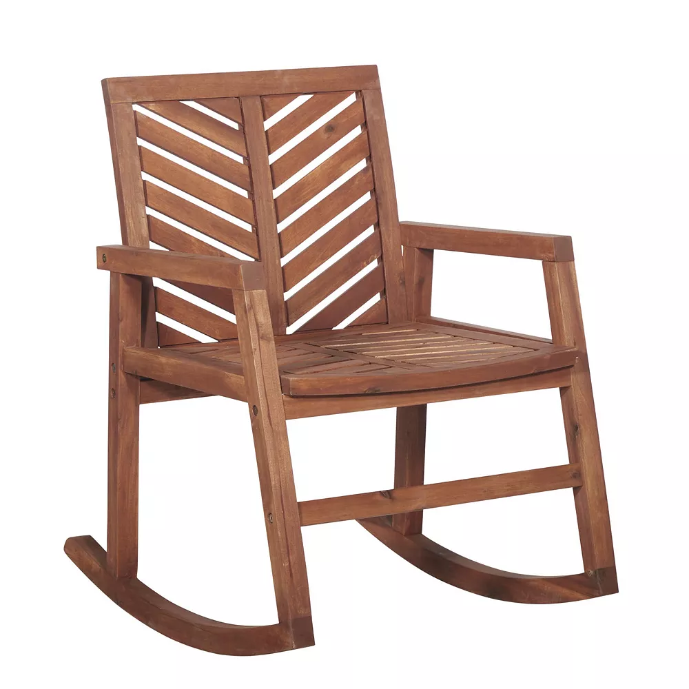 Offex Outdoor Chevron Rocking Chair - Brown