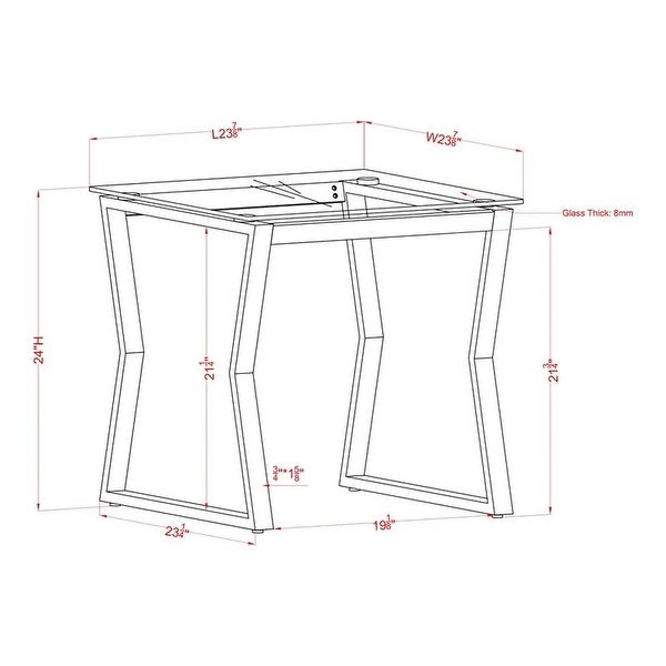 Furniture of America Kiloran Contemporary Glass Top 24-inch Side Table