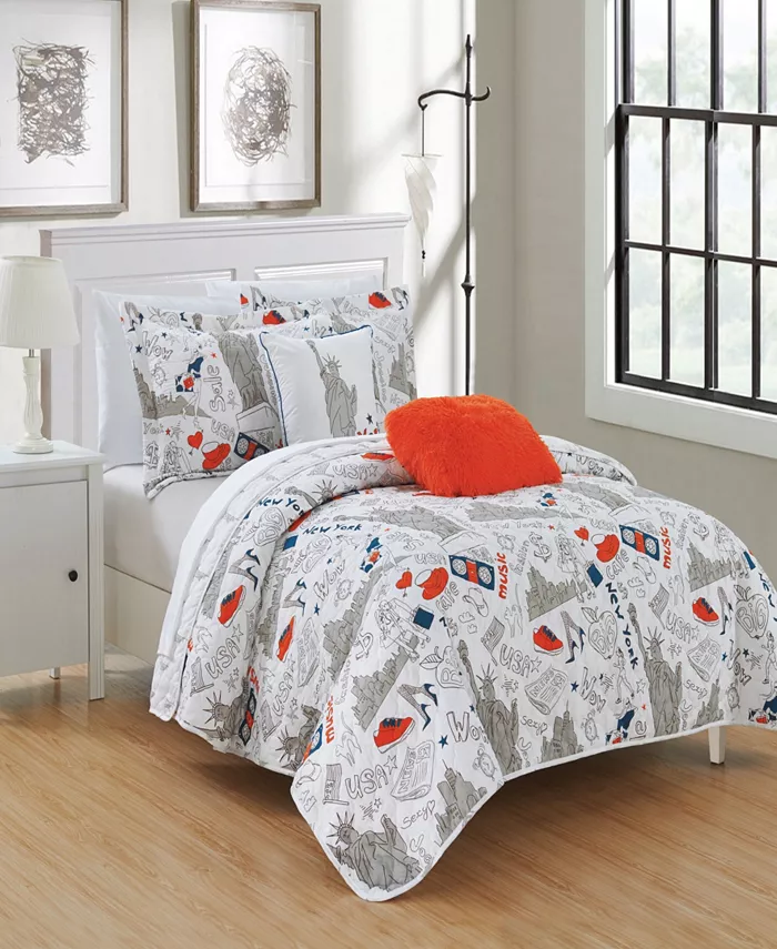 Chic Home New York 4 Piece Twin Quilt Set