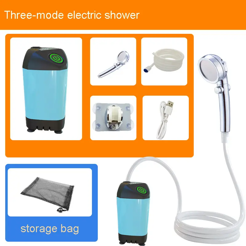 Portable  outdoor bath artifact household electric shower simple USB rechargeable 3 model shower