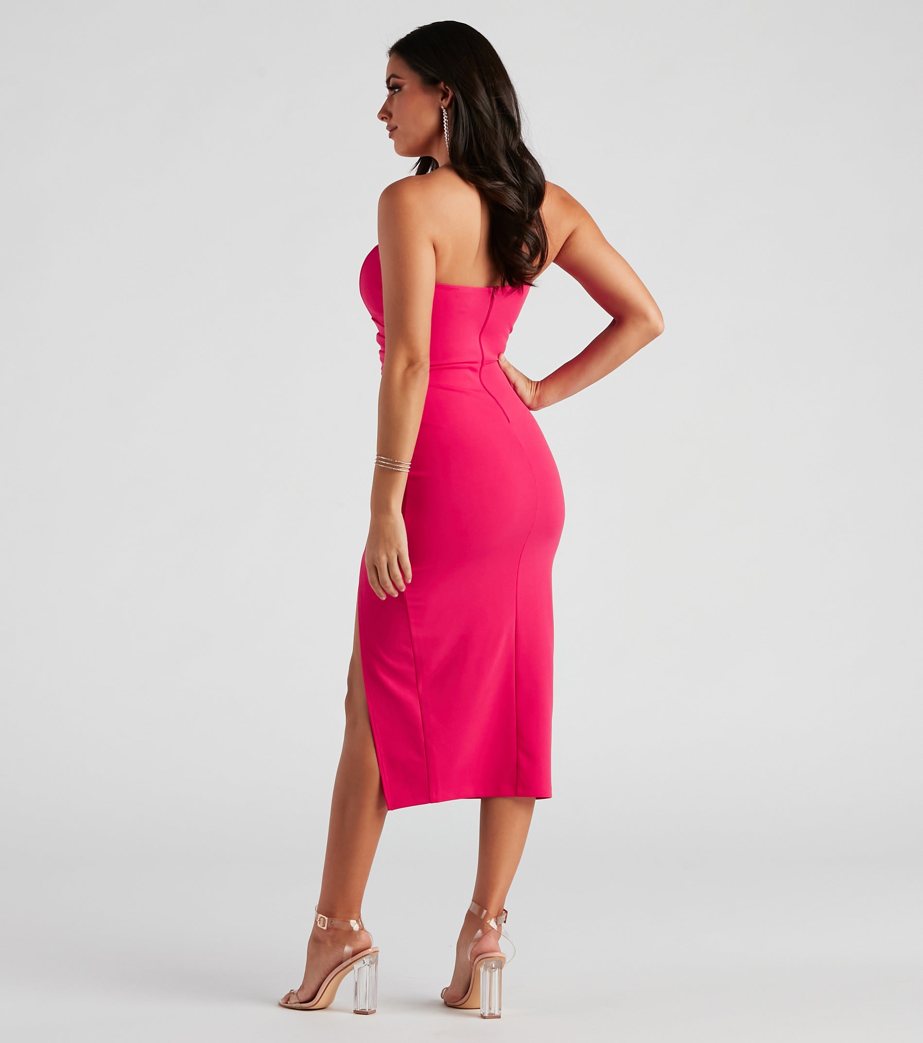 Zadie Formal High-Slit Midi Dress