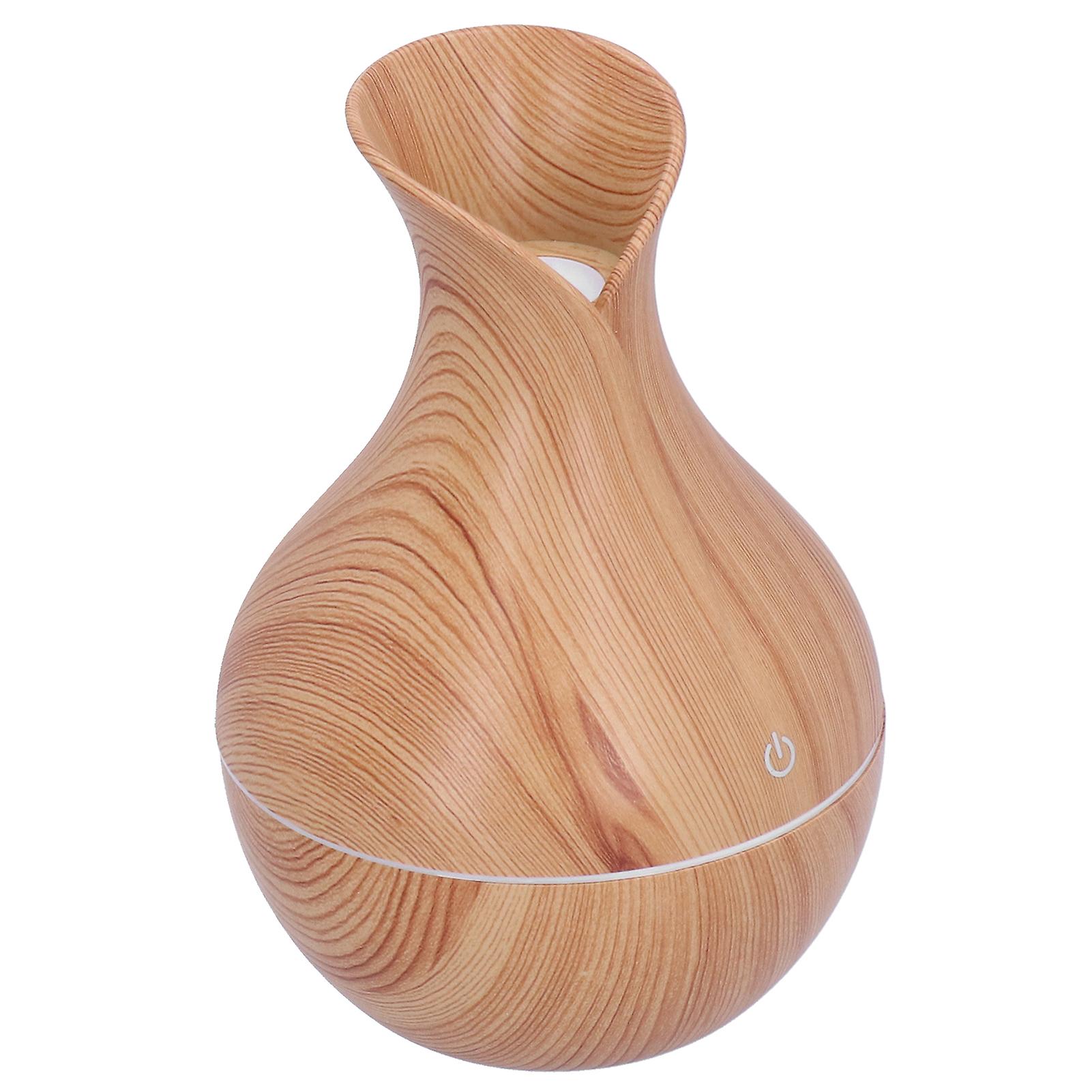 130ml Wood Grain Humidifier with 7 Color Ambient Night Light Mini USB Powered Humidifier for HomeLight Wood Grain