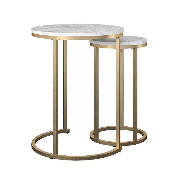 Amelia Nesting Tables Marble White Cosmoliving By Cosmopolitan