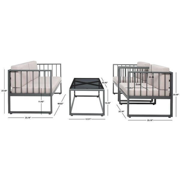 SAFAVIEH Outdoor Holyoke 4 Pc Living Set