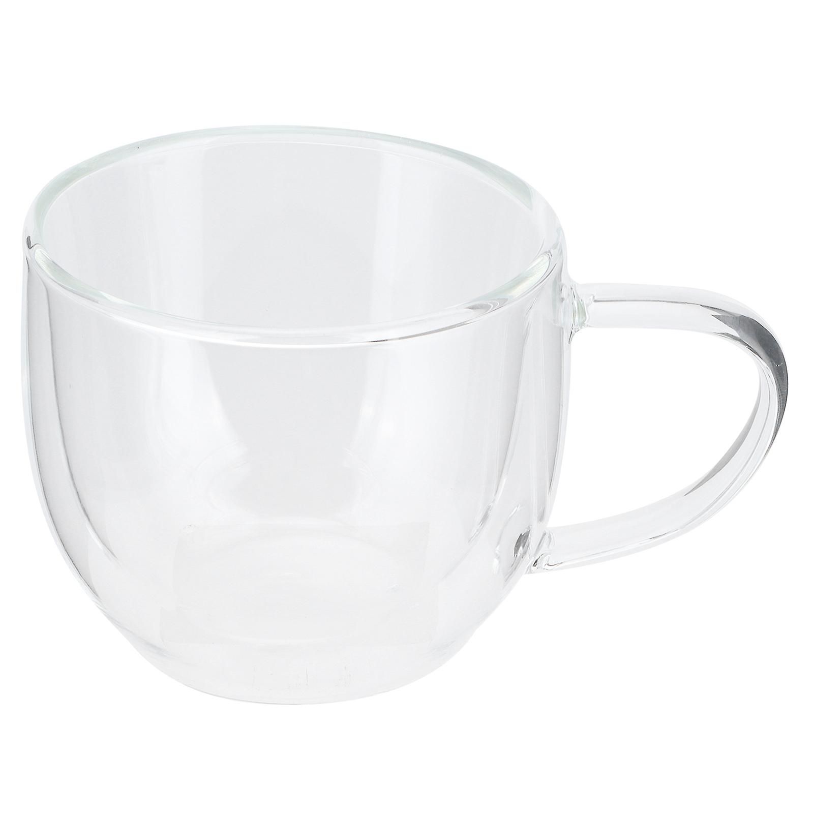 250ml Glass Cup Transparent Double Wall Cup With Handle For Coffee Milk Tea Whiskey Beer