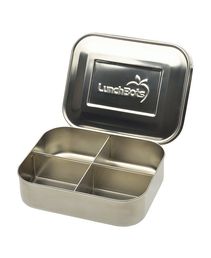 LunchBots Stainless Steel Bento Lunch Box 4 Sections