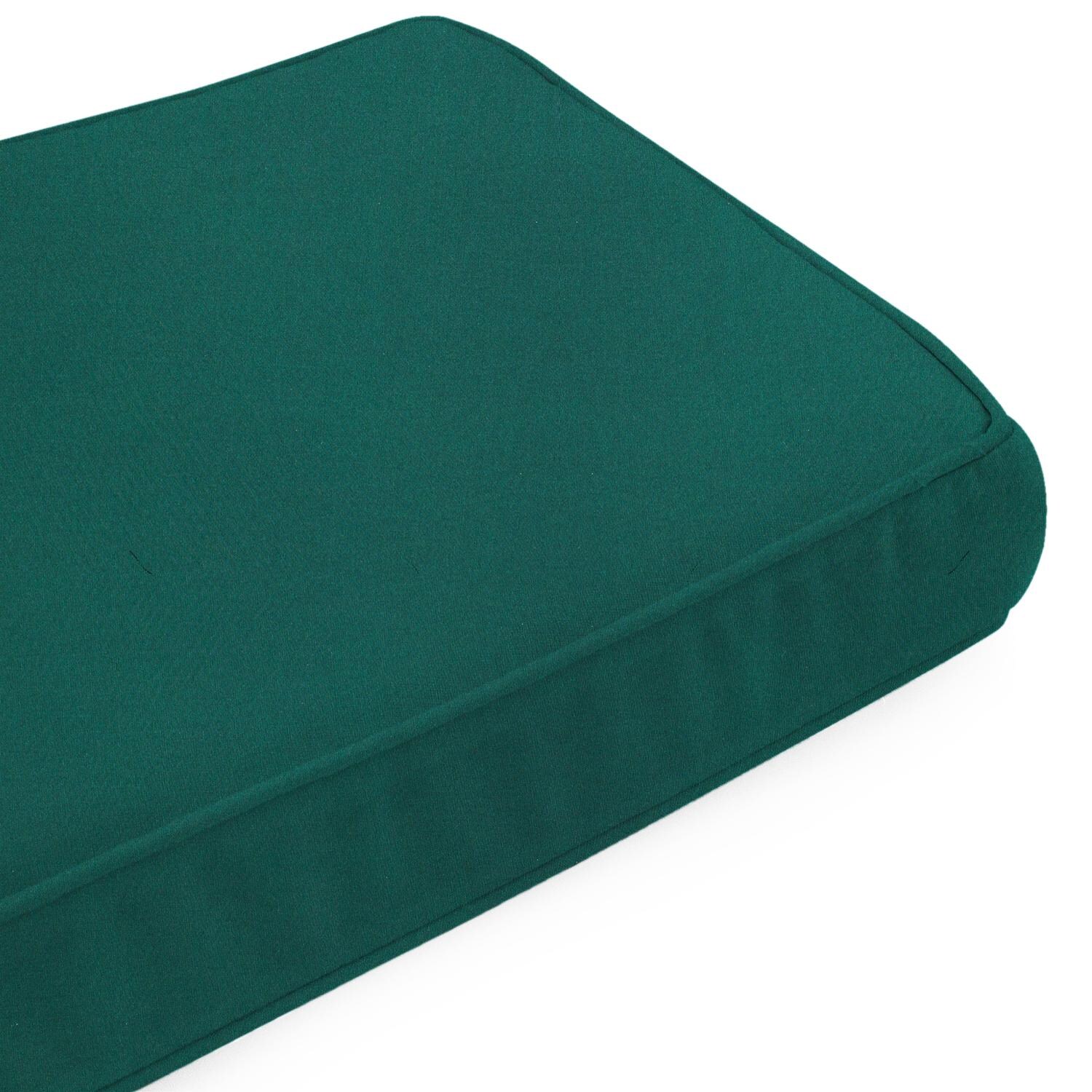 Sunbrella Canvas Forest Green Large Outdoor Replacement Bench Cushion W/ Piping By Signature