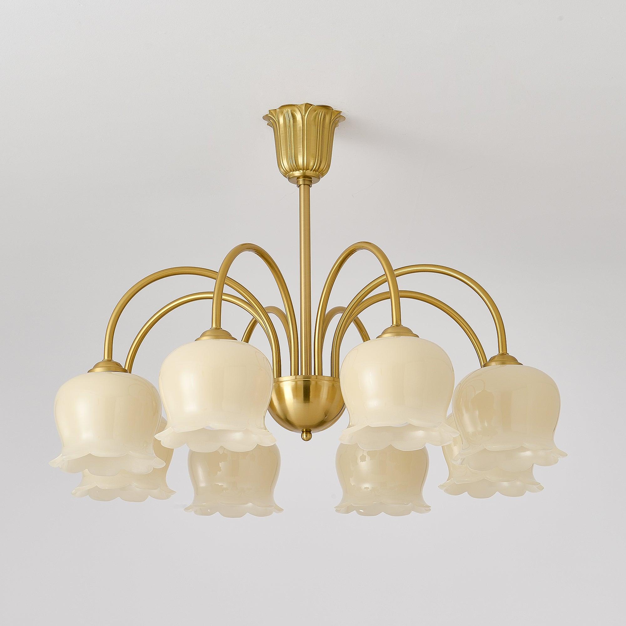 Orchids Brass Chandelier