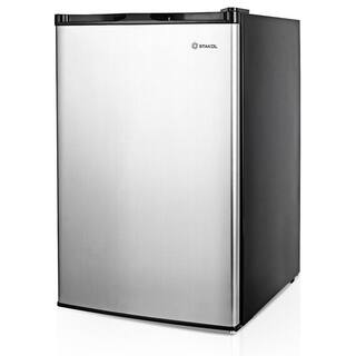 Costway 3 cu. ft. Compact Upright Freezer in Stainless Steel Door Removable Shelves EP23796