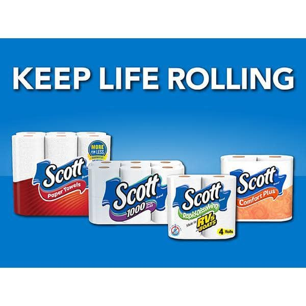 Scott White Toilet Tissue (1000-Sheet 12 Rolls Per Pack) (4-Pack of 12 Rolls) 10060