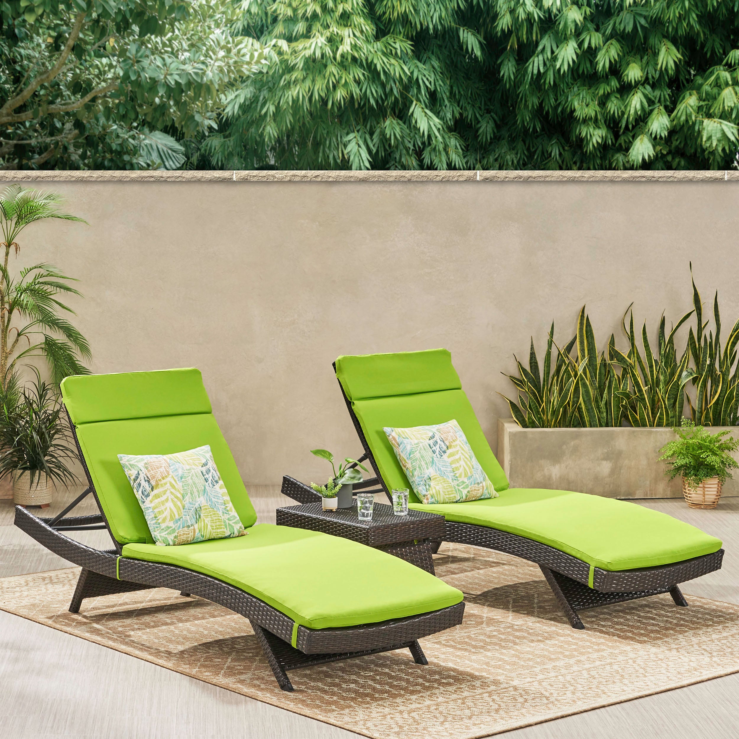 Lakeport Outdoor 3pc Adjustable Chaise Lounge Chair Set